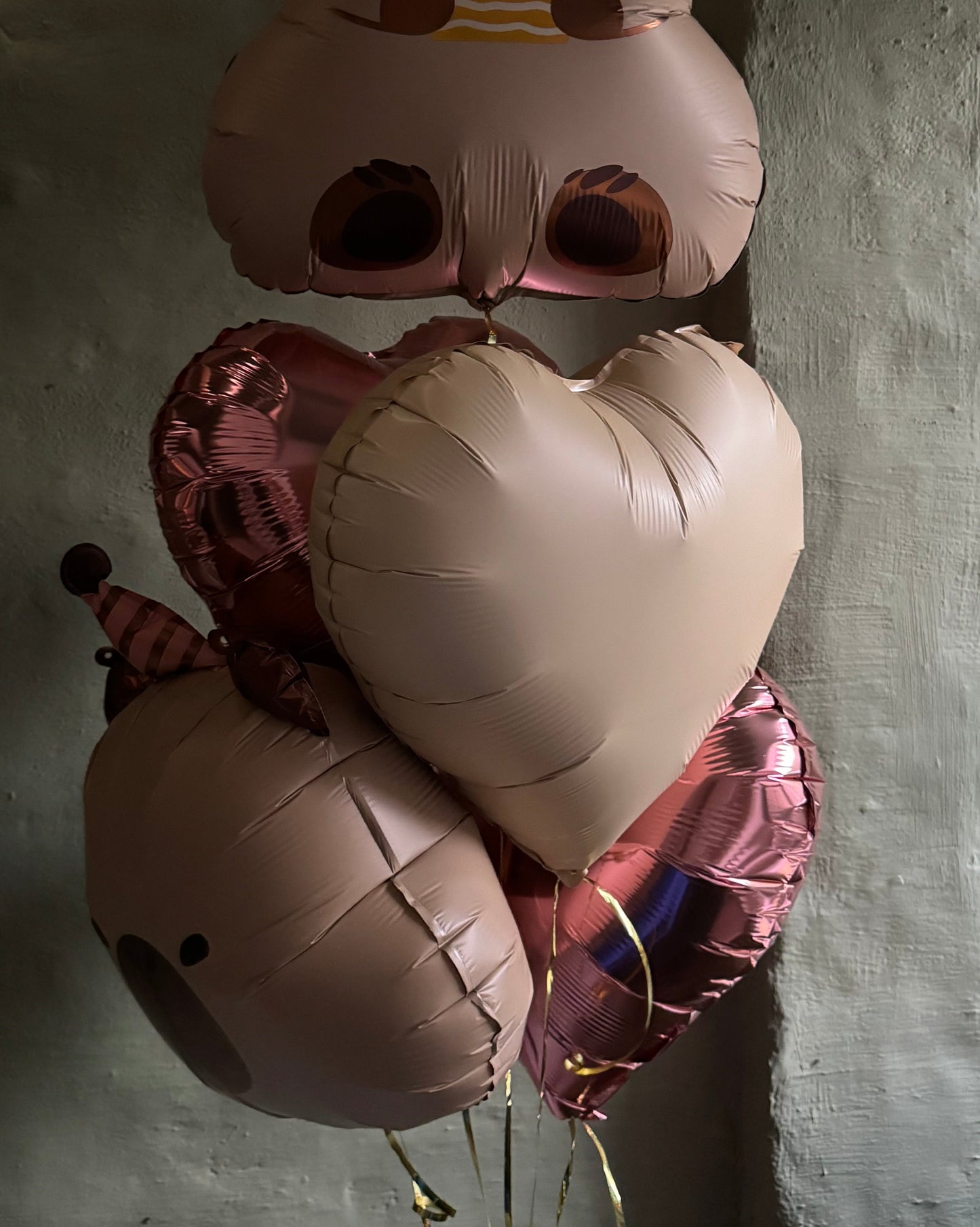 Foil Balloon Dark Nude Matte Heart 18" with helium