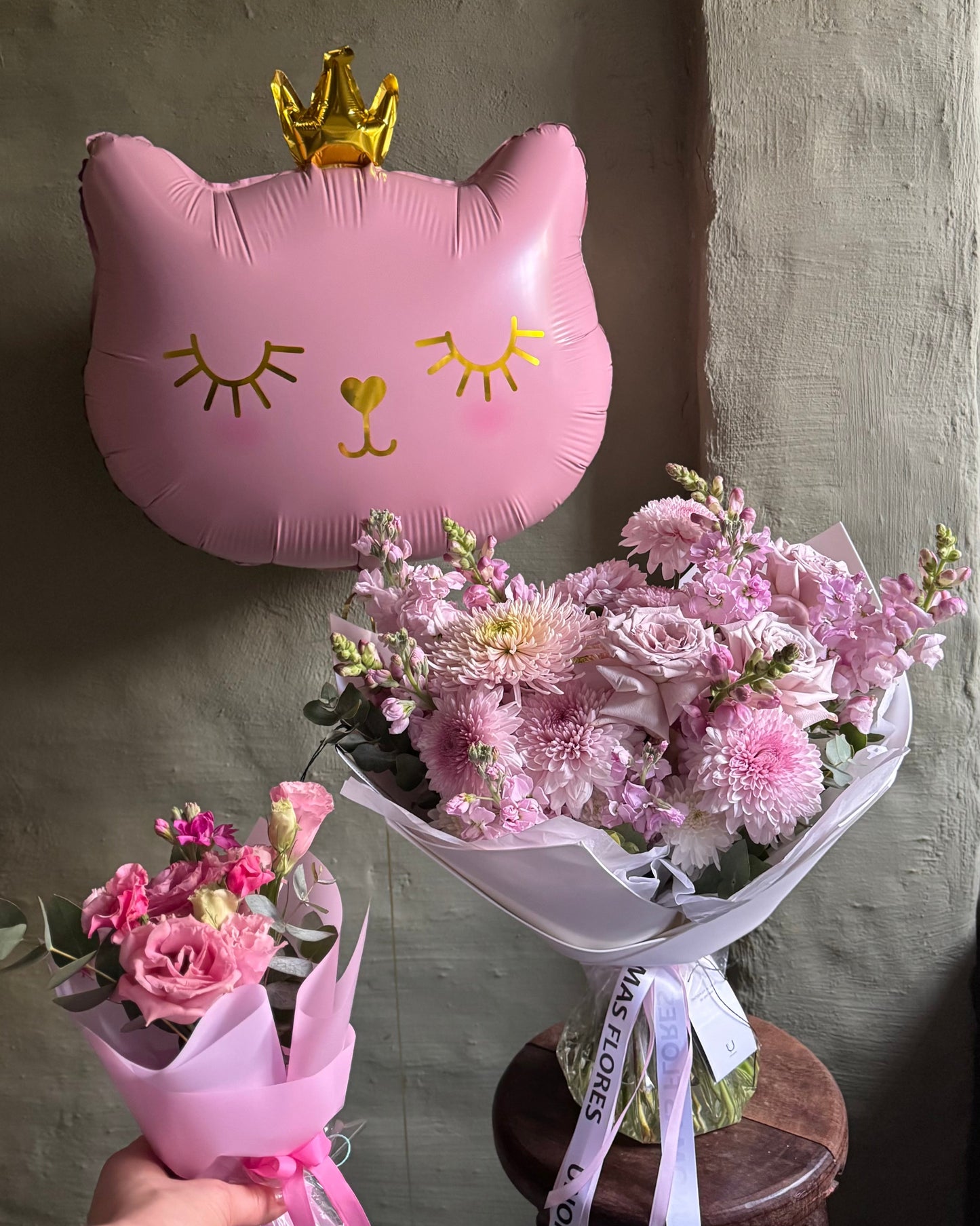 Foil Balloon Big Pink Cat with helium