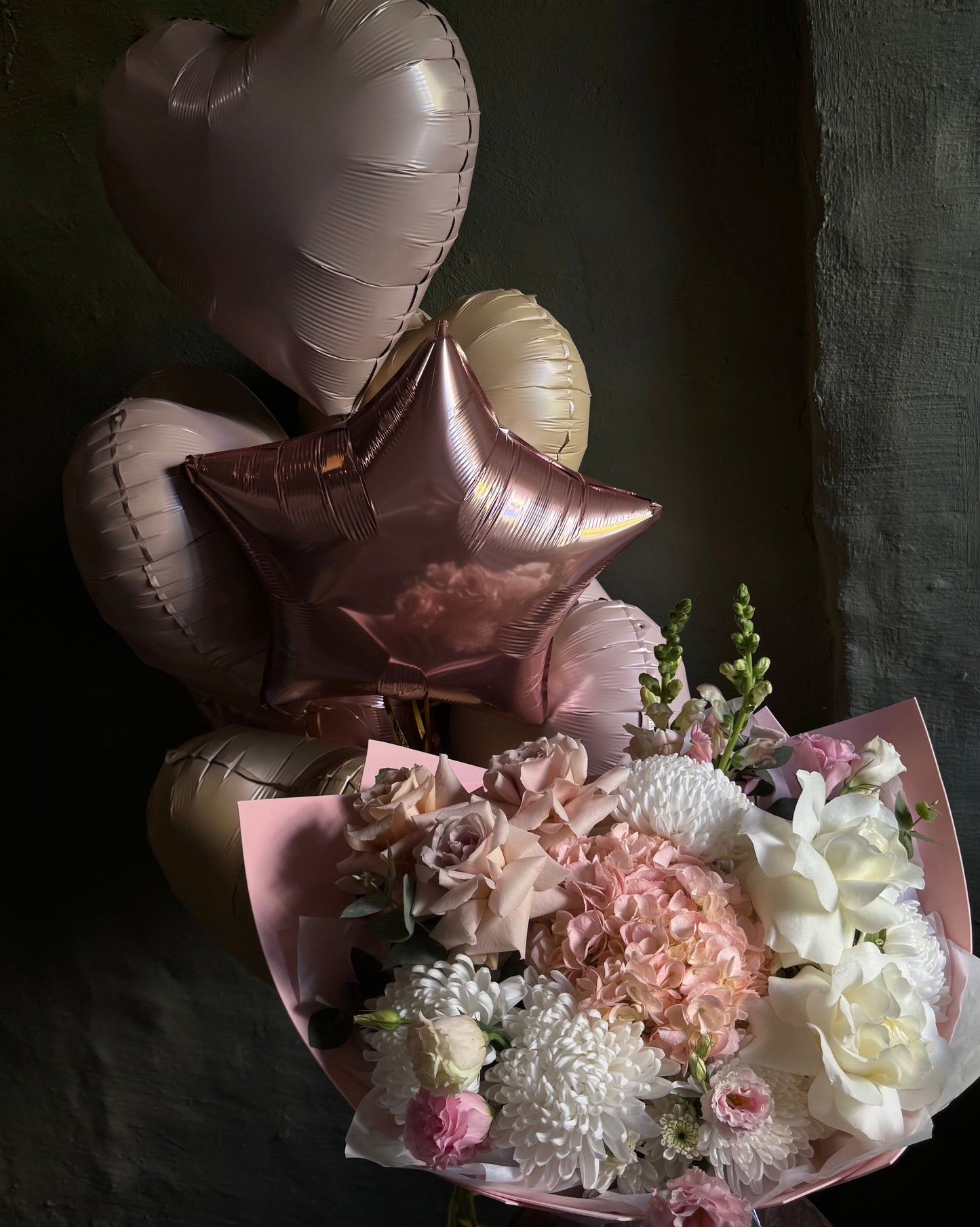 Rose Gold Star Foil Balloon 18" with helium