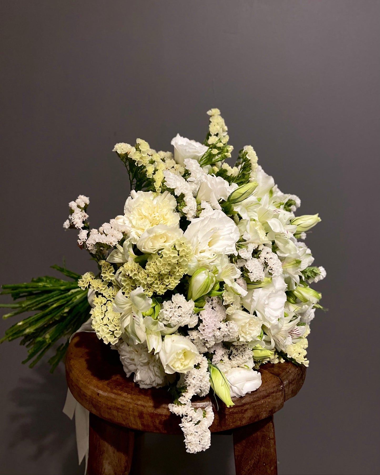 Hand-tied white & lemon bouquet