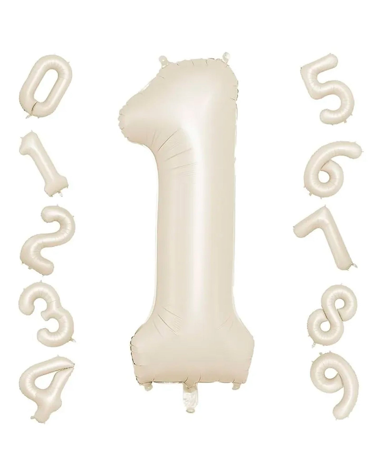 Foil Balloon Big Numbers Cream with helium