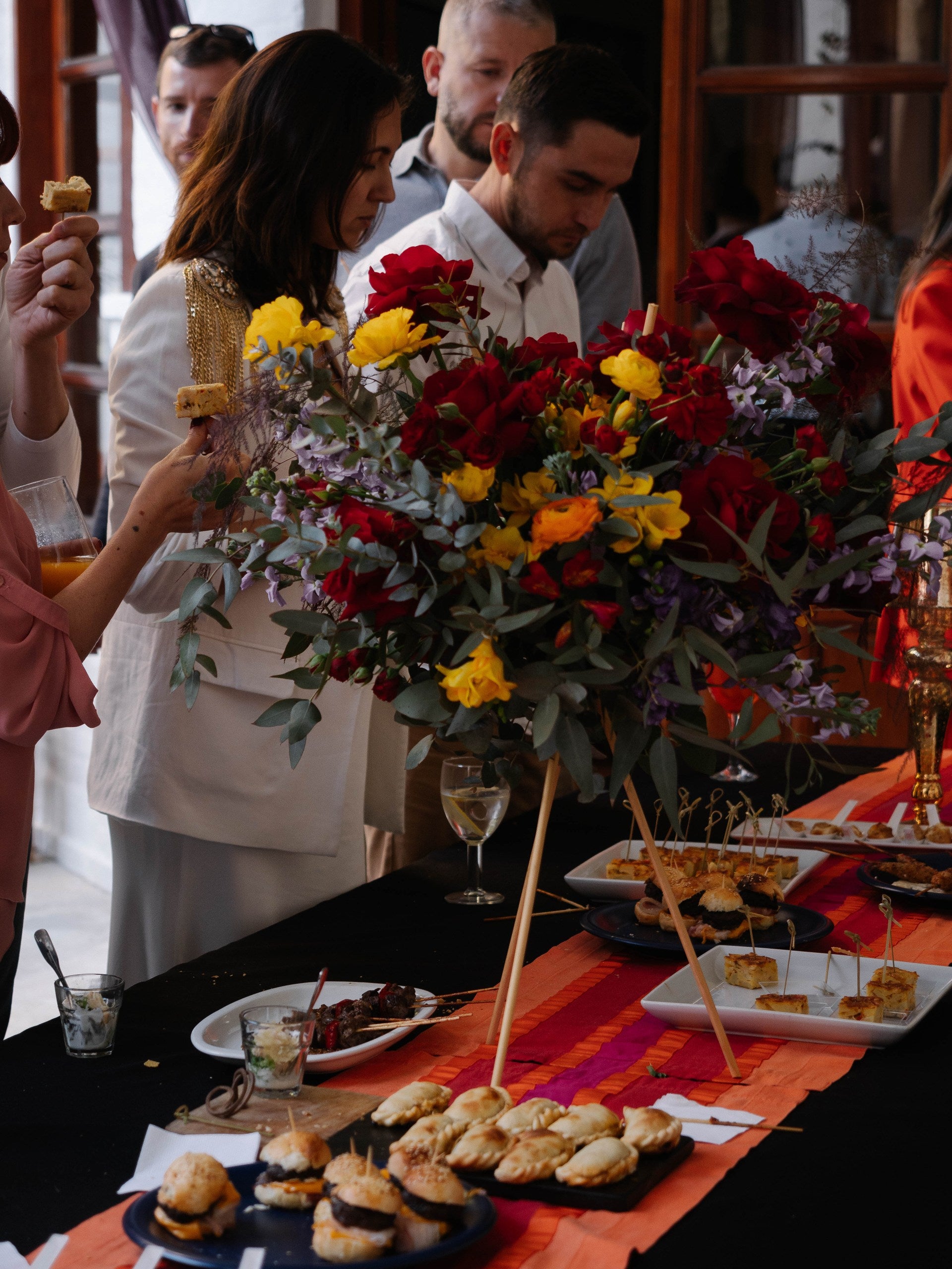floral arrangements in an indoor setting