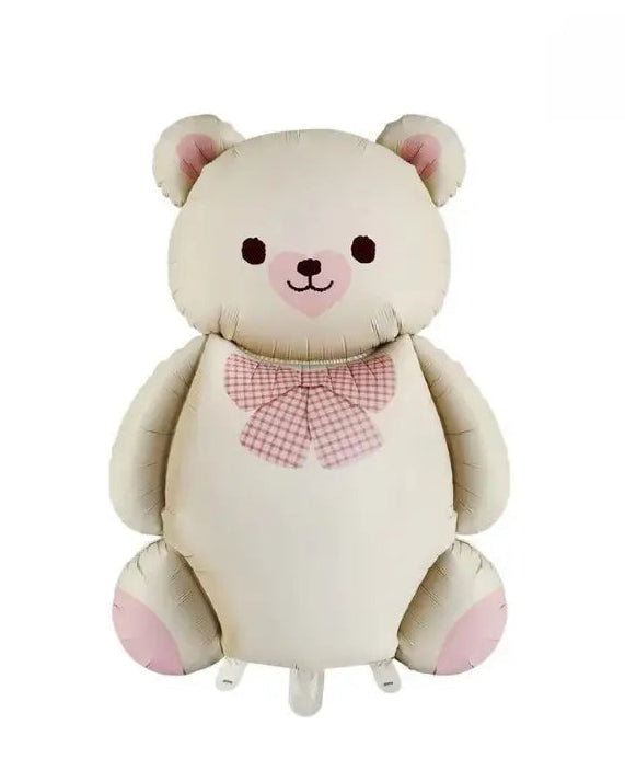 globo osito grande beige y rosa