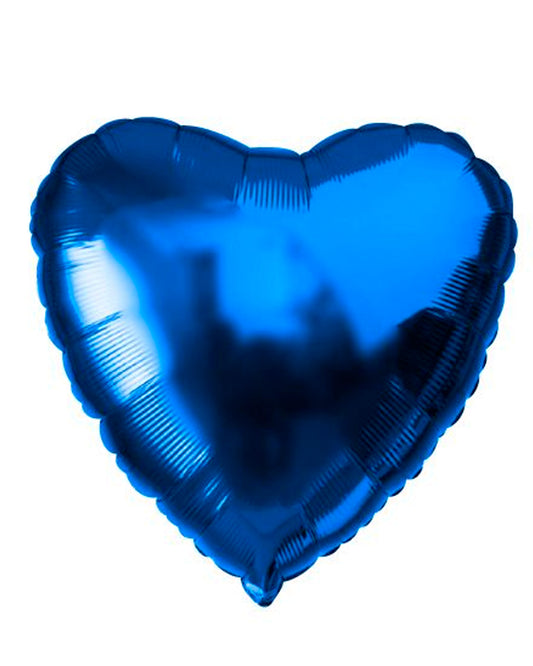 Foil Balloon Blue Heart 18" with helium