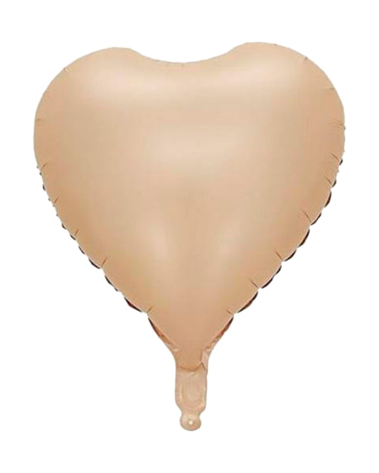 Foil Balloon Dark Nude Matte Heart 18" with helium