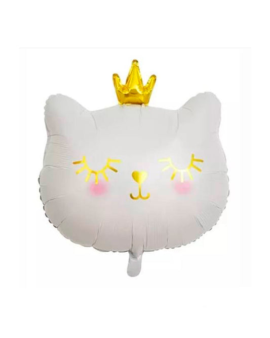 Small White Cat Foil Balloon with helium